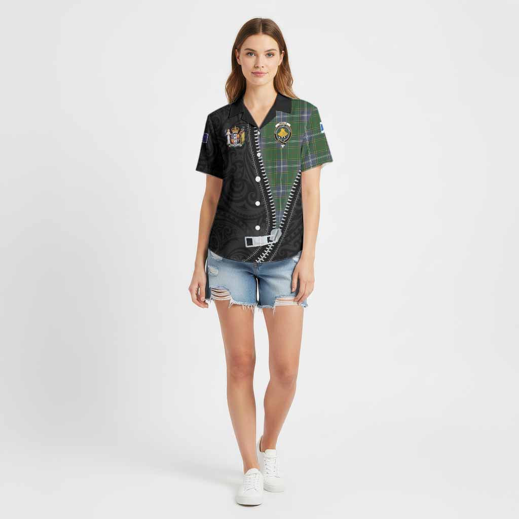 Pringle Tartan Cotton Hawaiian Shirt New Zealand Pattern Unique Zipper Stylized