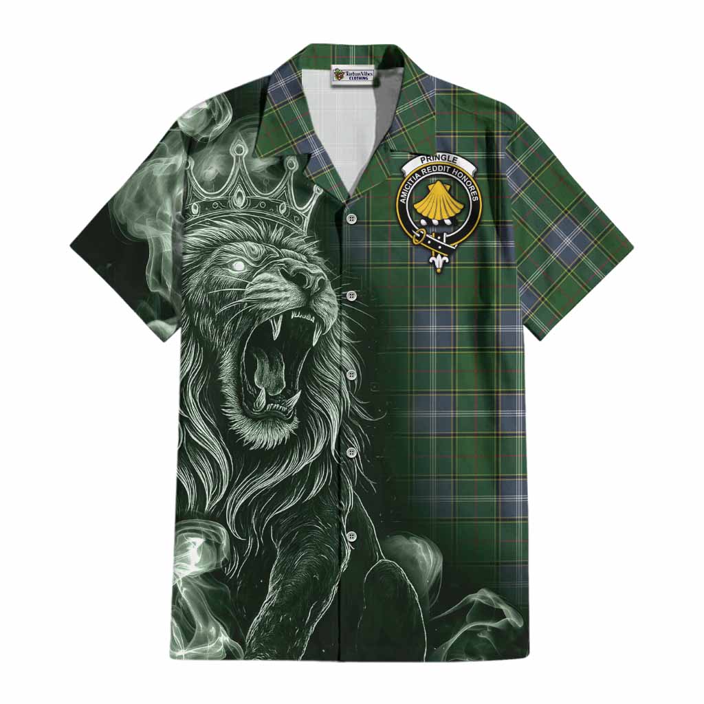 Pringle Tartan Cotton Hawaiian Shirt Roaring Lion Heritage