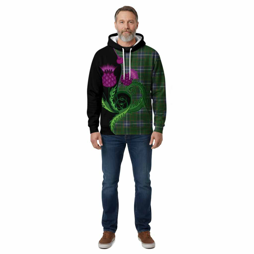 Pringle Tartan Cotton Hoodie Traditional Scottish Thistle