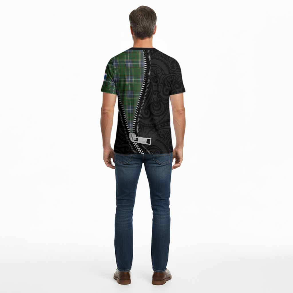 Pringle Tartan Cotton T-shirt New Zealand Pattern Unique Zipper Stylized