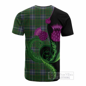 Pringle Tartan Cotton T-shirt Traditional Scottish Thistle