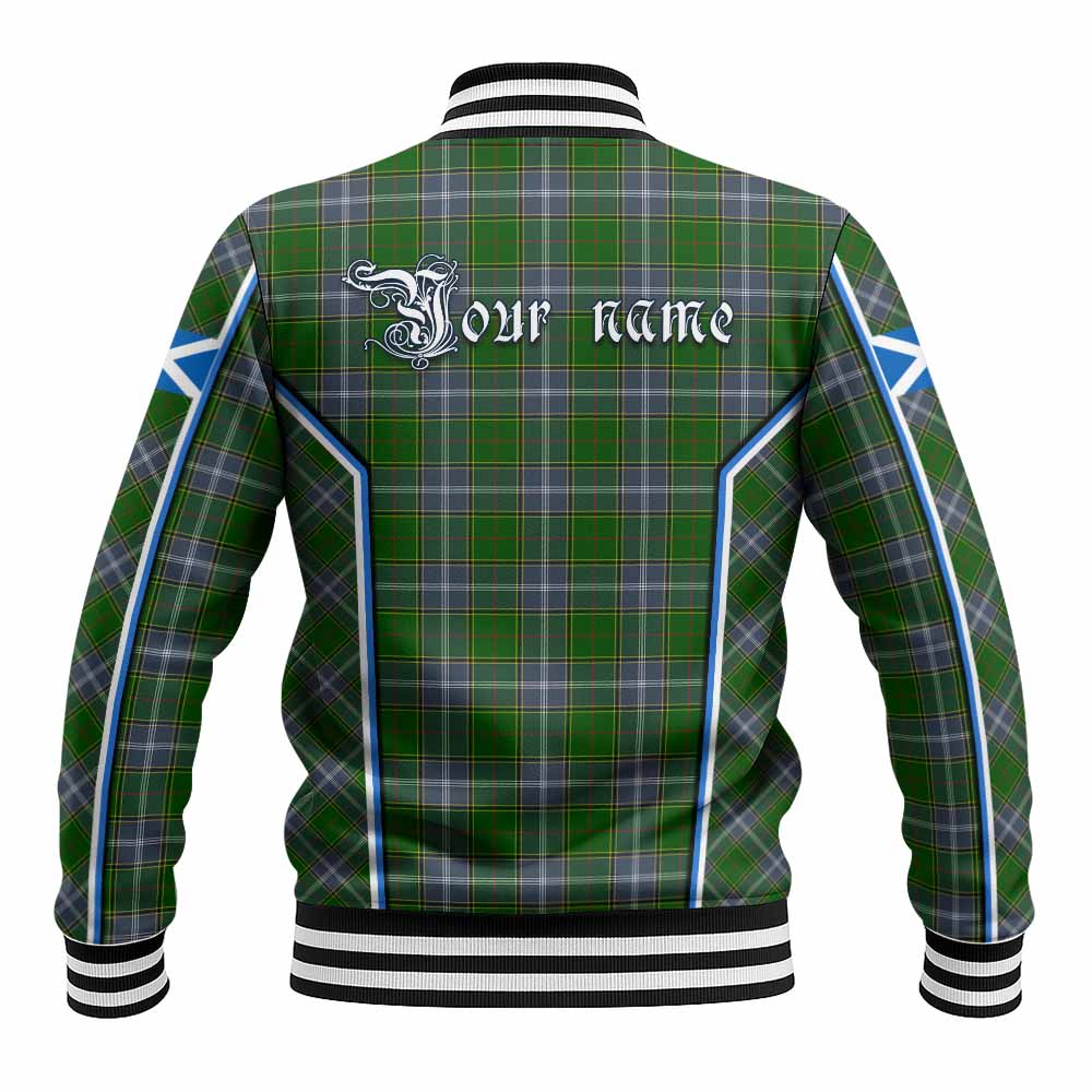 Pringle Tartan Crest Baseball Jacket Scotland Coat of Arm Flag Style - Tartan Vibes Clothing