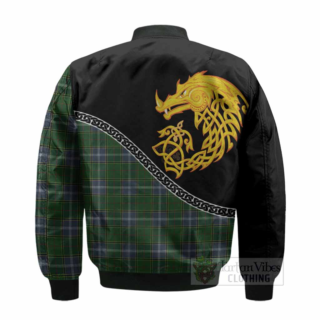 Pringle Tartan Crest Bomber Jacket Legendary Dragon Knot Half Style