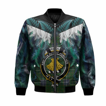 Pringle Tartan Crest Bomber Jacket New Zealand Maori Korowai Cloak