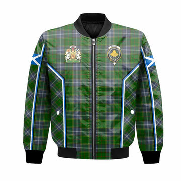Pringle Tartan Crest Bomber Jacket Scotland Coat of Arm Flag Style - Tartan Vibes Clothing