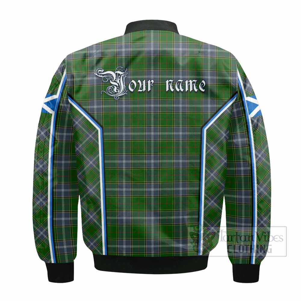 Pringle Tartan Crest Bomber Jacket Scotland Coat of Arm Flag Style - Tartan Vibes Clothing