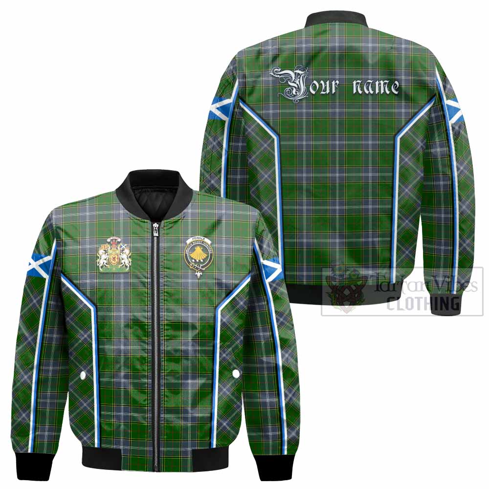 Pringle Tartan Crest Bomber Jacket Scotland Coat of Arm Flag Style - Tartan Vibes Clothing