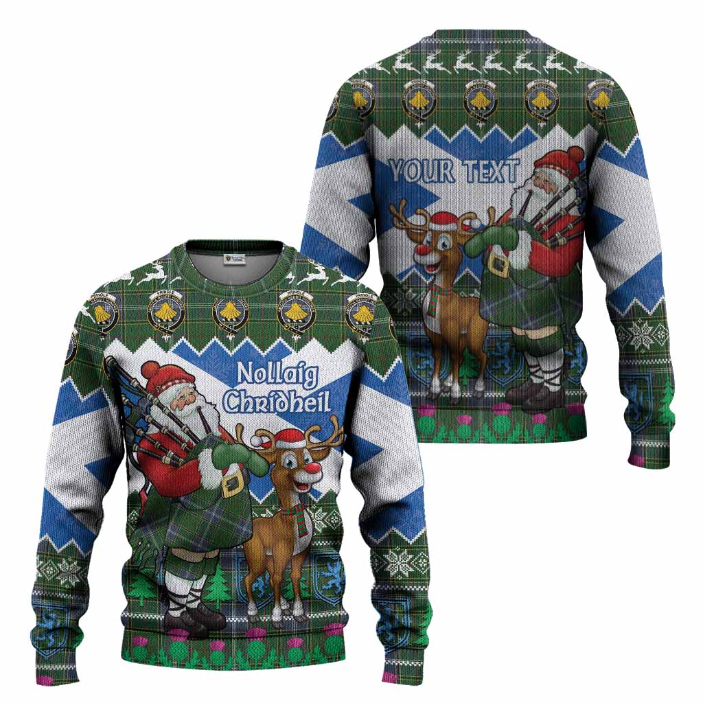 Pringle Tartan Crest Christmas Christmas Ugly Sweater Scotland Santa With Bagpipes Cute Reindeer