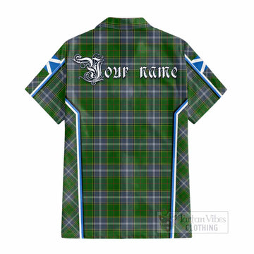 Pringle Tartan Crest Cotton Hawaiian Shirt Scotland Coat of Arm Flag Style - Tartan Vibes Clothing