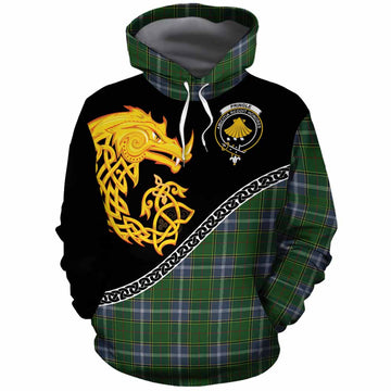 Pringle Tartan Crest Cotton Hoodie Legendary Dragon Knot Half Style