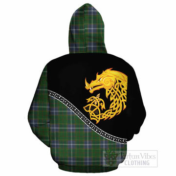 Pringle Tartan Crest Cotton Hoodie Legendary Dragon Knot Half Style