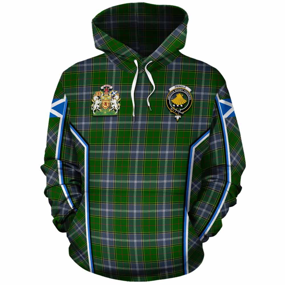 Pringle Tartan Crest Cotton Hoodie Scotland Coat of Arm Flag Style - Tartan Vibes Clothing