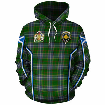 Pringle Tartan Crest Cotton Hoodie Scotland Coat of Arm Flag Style - Tartan Vibes Clothing