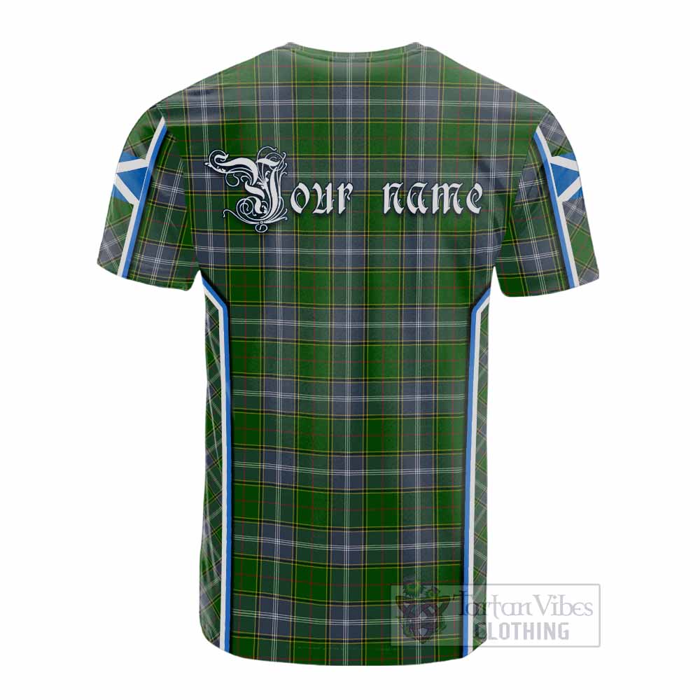 Pringle Tartan Crest Cotton T-shirt Scotland Coat of Arm Flag Style - Tartan Vibes Clothing