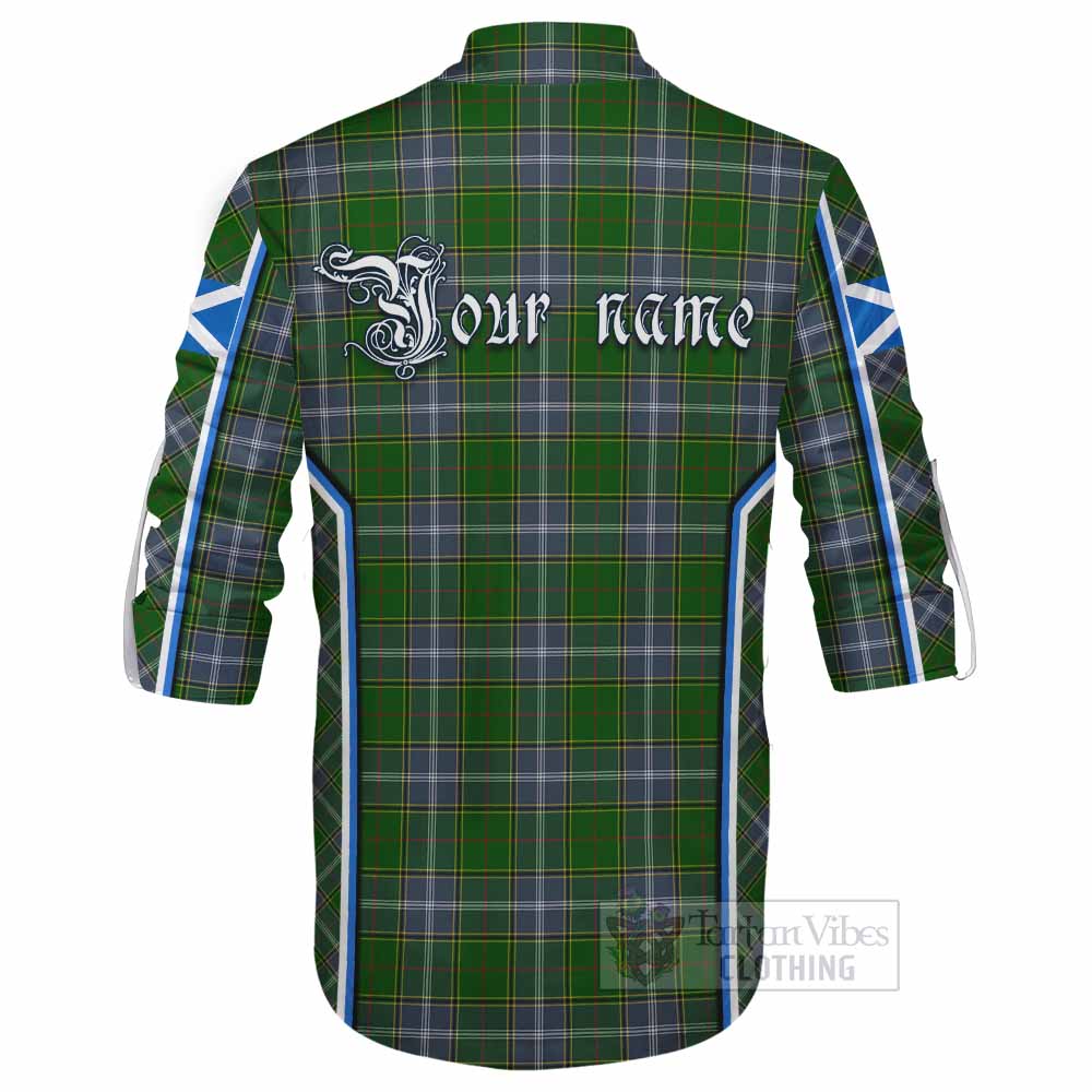 Pringle Tartan Crest Ghillie Kilt Shirt Scotland Coat of Arm Flag Style - Tartan Vibes Clothing