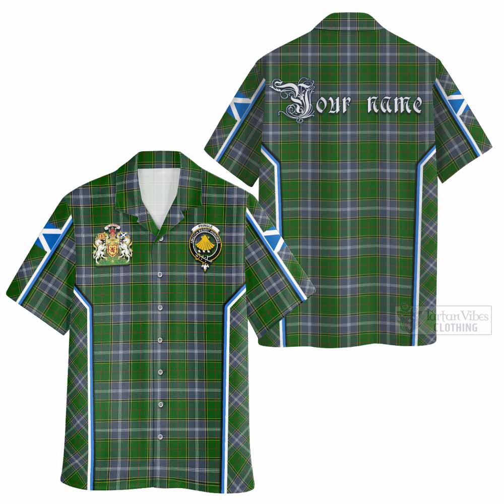 Pringle Tartan Crest Hawaiian Shirt Scotland Coat of Arm Flag Style - Tartan Vibes Clothing
