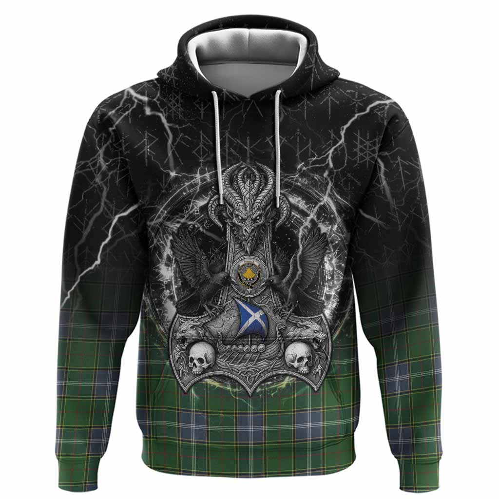 Pringle Tartan Crest Hoodie Celtic Odin's Raven Legacy