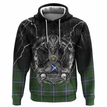 Pringle Tartan Crest Hoodie Celtic Odin's Raven Legacy