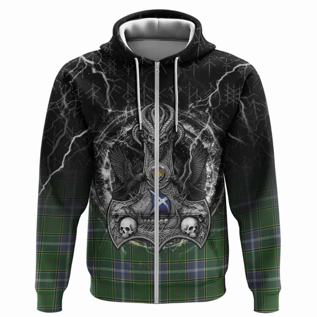 Pringle Tartan Crest Hoodie Celtic Odin's Raven Legacy