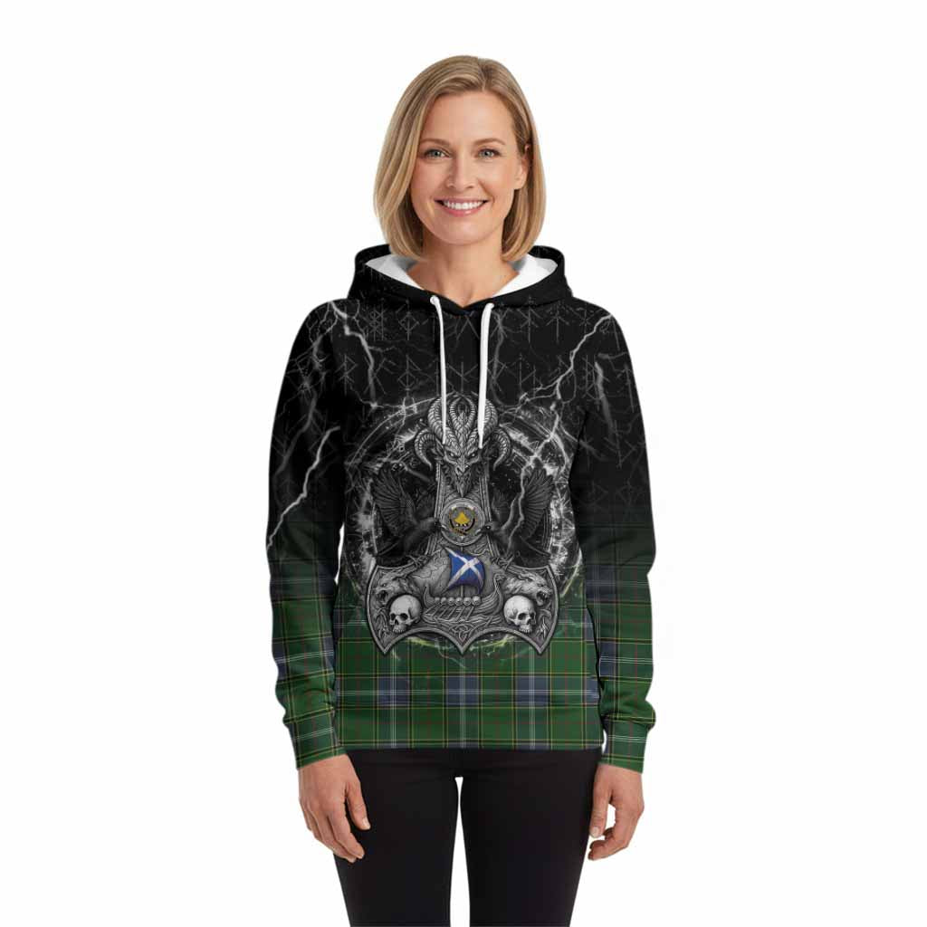 Pringle Tartan Crest Hoodie Celtic Odin's Raven Legacy
