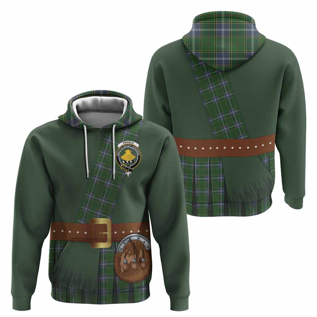 Pringle Tartan Crest Hoodie Kilt Costume Style