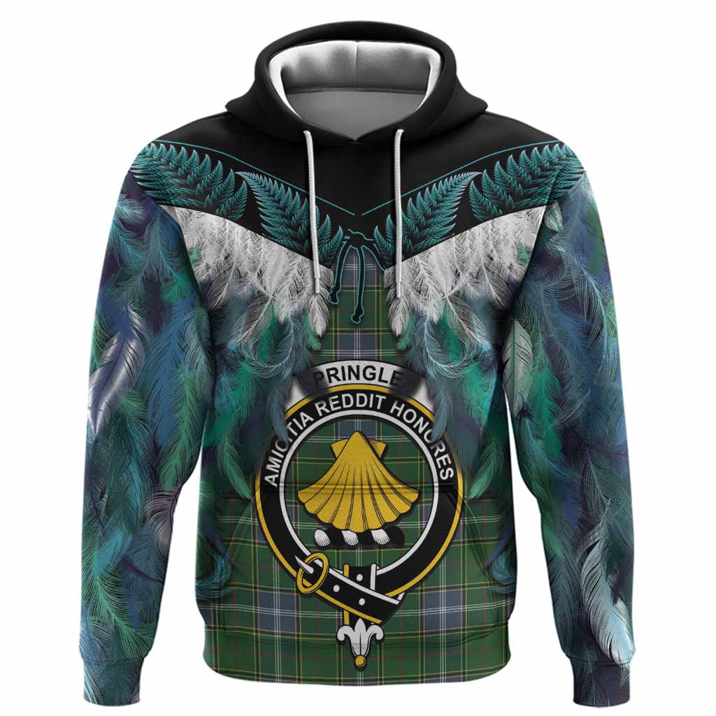 Pringle Tartan Crest Hoodie New Zealand Maori Korowai Cloak