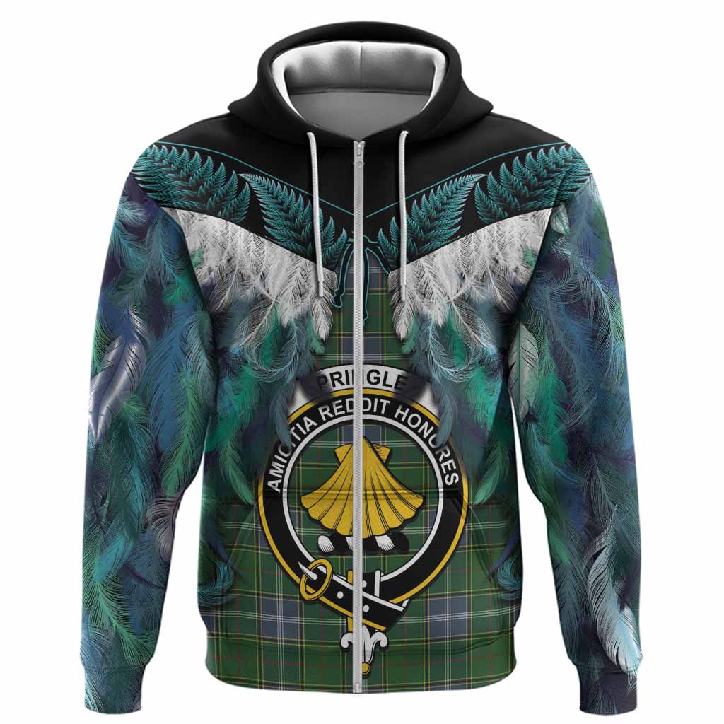 Pringle Tartan Crest Hoodie New Zealand Maori Korowai Cloak