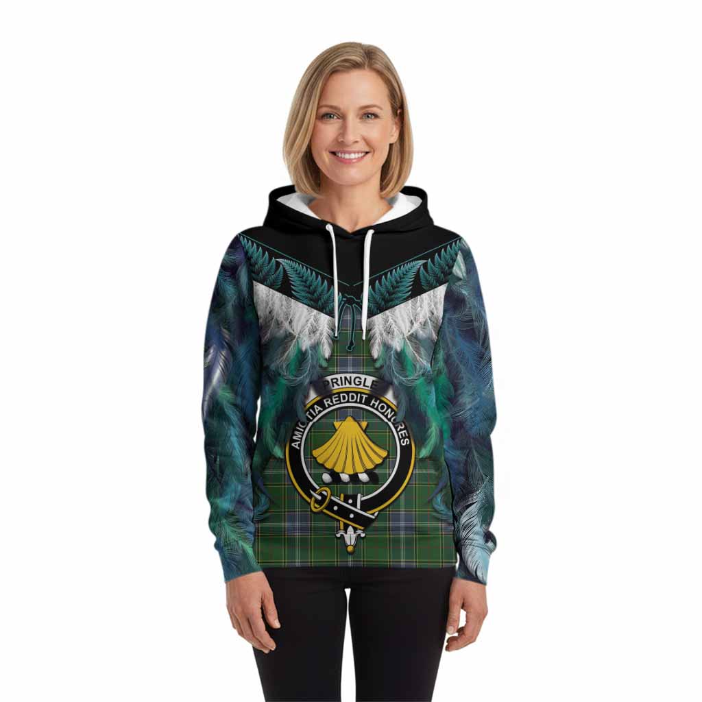 Pringle Tartan Crest Hoodie New Zealand Maori Korowai Cloak