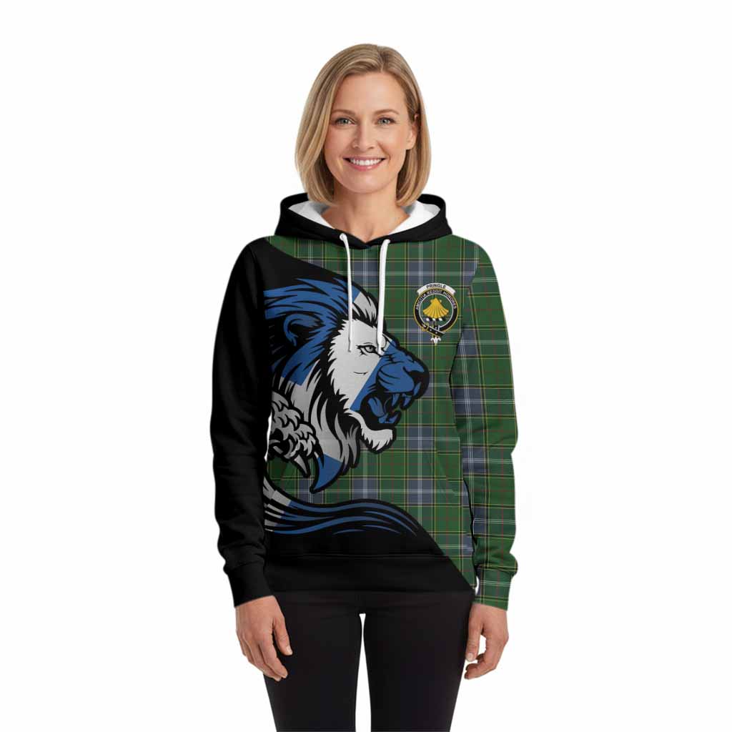 Pringle Tartan Crest Hoodie Scottish Golden Lions Wave Flow
