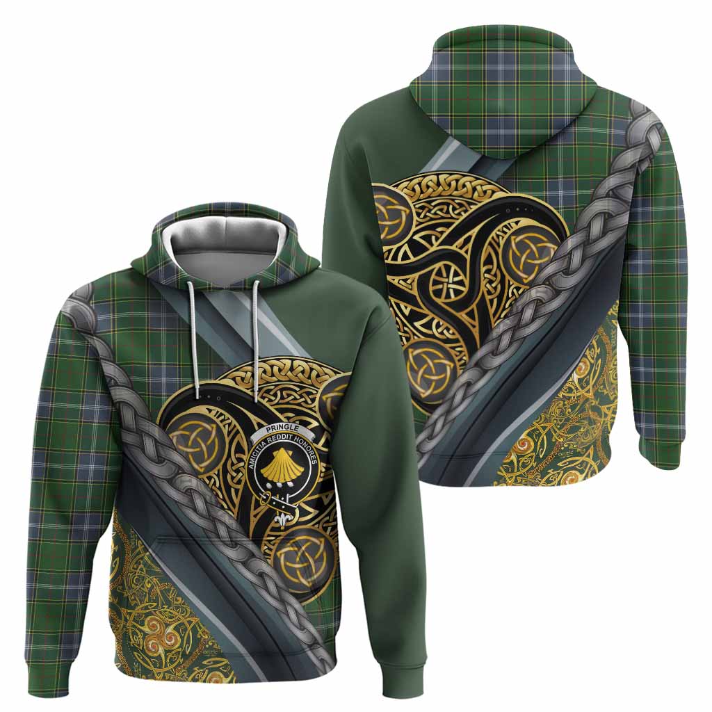 Pringle Tartan Crest Hoodie Scottish Triskele Celtic