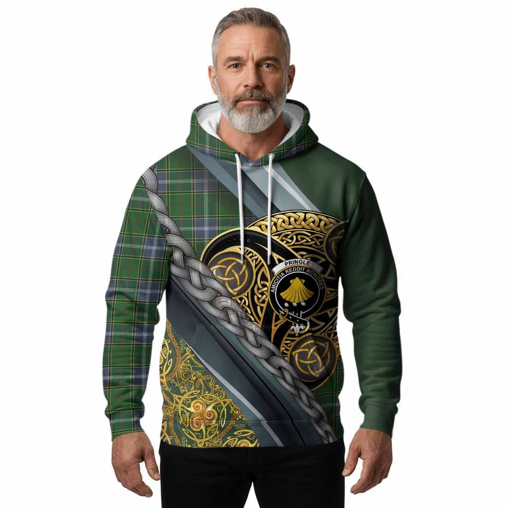 Pringle Tartan Crest Hoodie Scottish Triskele Celtic