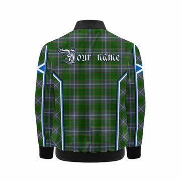 Pringle Tartan Crest Kid Bomber Jacket Scotland Coat of Arm Flag Style - Tartan Vibes Clothing