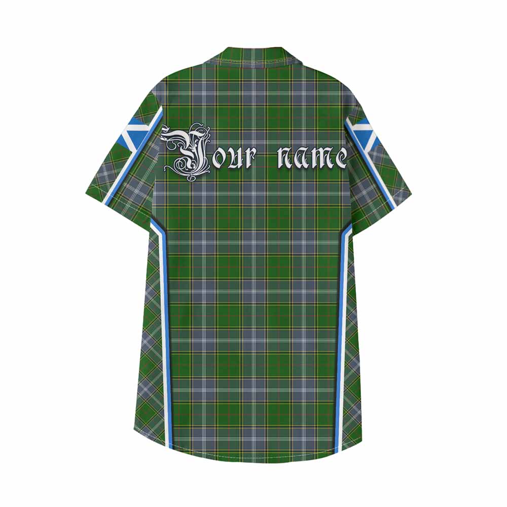 Pringle Tartan Crest Kid Hawaiian Shirt Scotland Coat of Arm Flag Style - Tartan Vibes Clothing