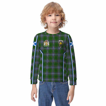 Pringle Tartan Crest Kid Knitted Sweatshirt Scotland Coat of Arm Flag Style - Tartan Vibes Clothing