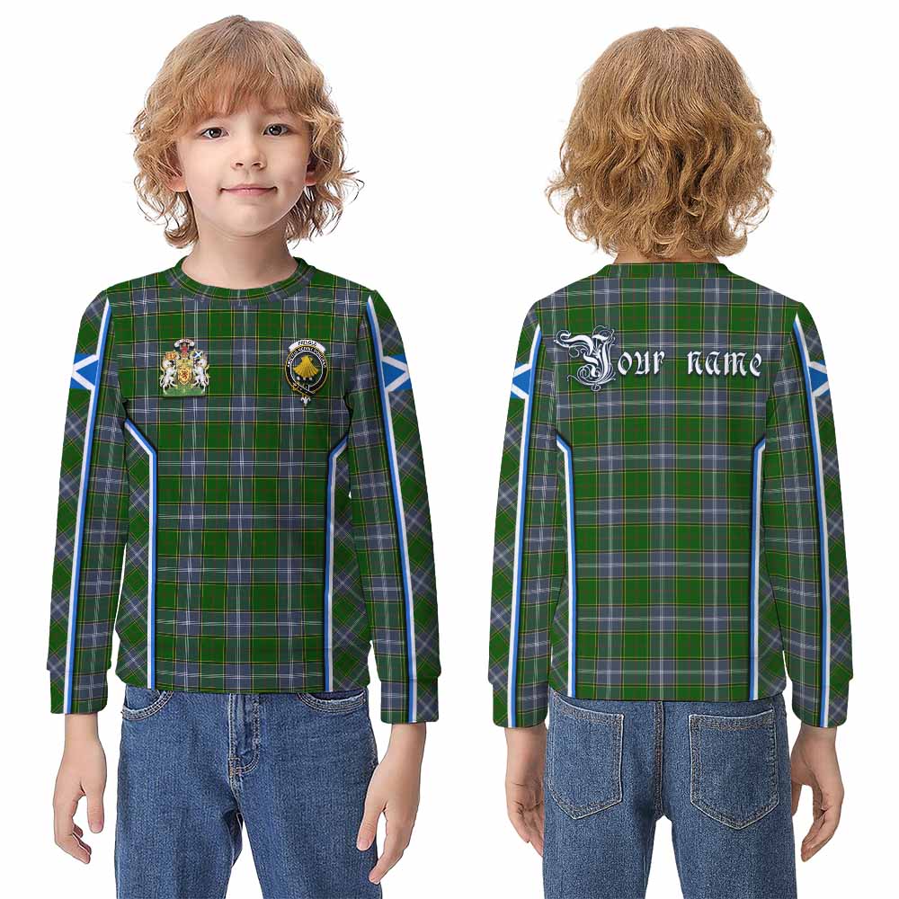Pringle Tartan Crest Kid Knitted Sweatshirt Scotland Coat of Arm Flag Style - Tartan Vibes Clothing