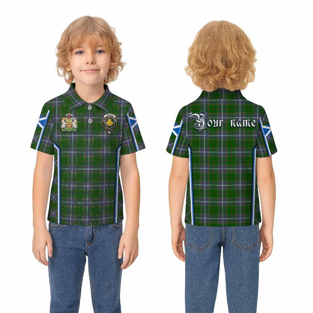 Pringle Tartan Crest Kid Polo Shirt Scotland Coat of Arm Flag Style - Tartan Vibes Clothing