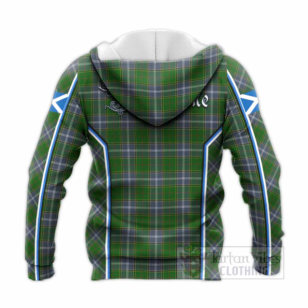 Pringle Tartan Crest Knitted Hoodie Scotland Coat of Arm Flag Style - Tartan Vibes Clothing