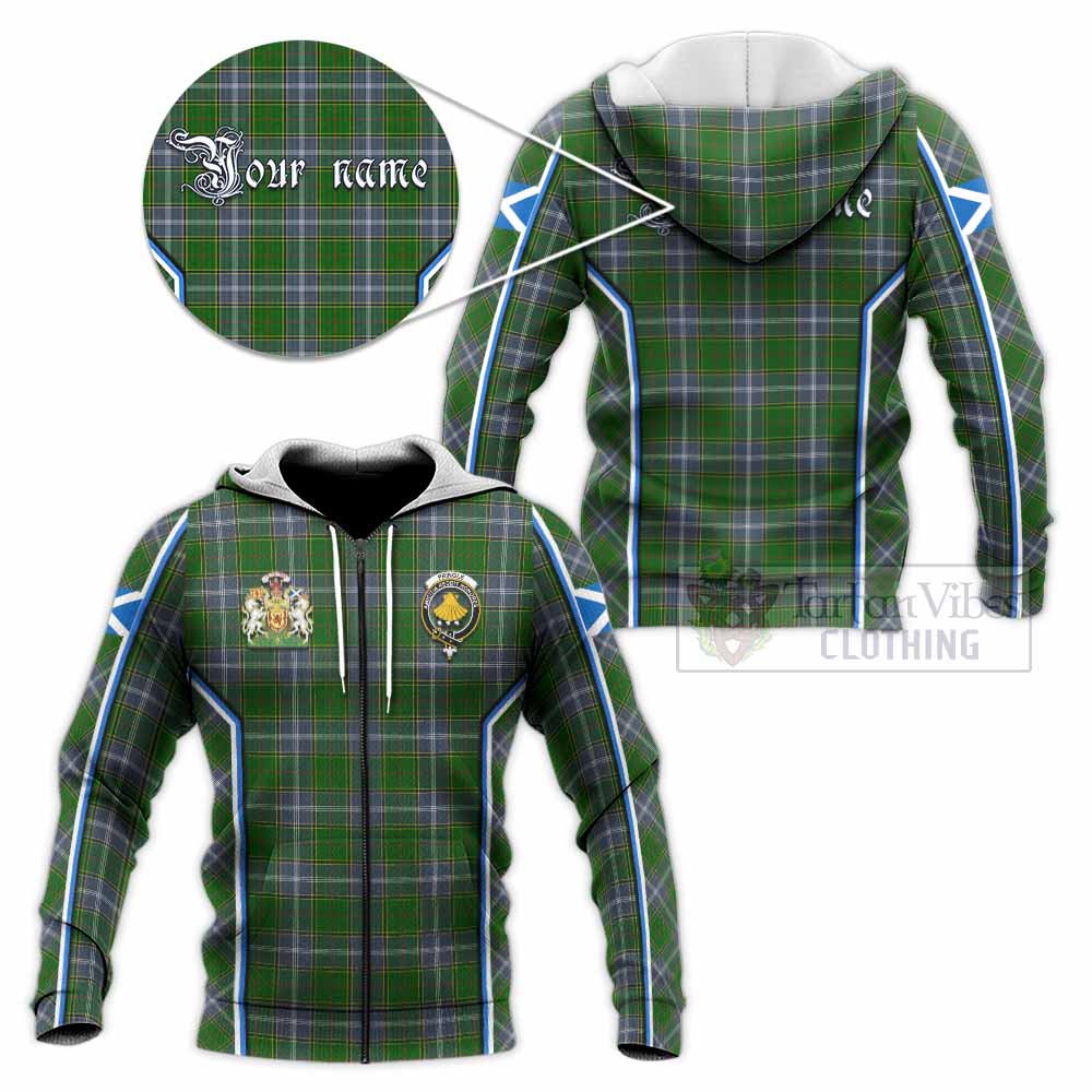 Pringle Tartan Crest Knitted Hoodie Scotland Coat of Arm Flag Style - Tartan Vibes Clothing