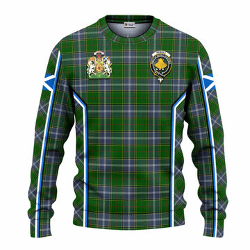 Pringle Tartan Crest Knitted Sweater Scotland Coat of Arm Flag Style - Tartan Vibes Clothing