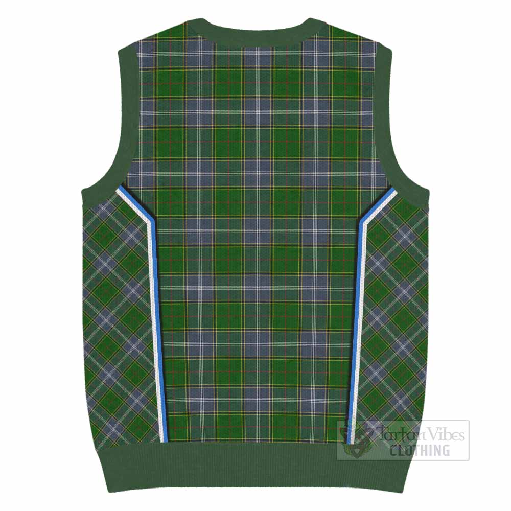 Pringle Tartan Crest Knitted V-Neck Vest Scotland Coat of Arm Flag Style - Tartan Vibes Clothing