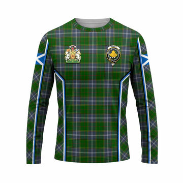 Pringle Tartan Crest Long Sleeve T-Shirt Scotland Coat of Arm Flag Style - Tartan Vibes Clothing