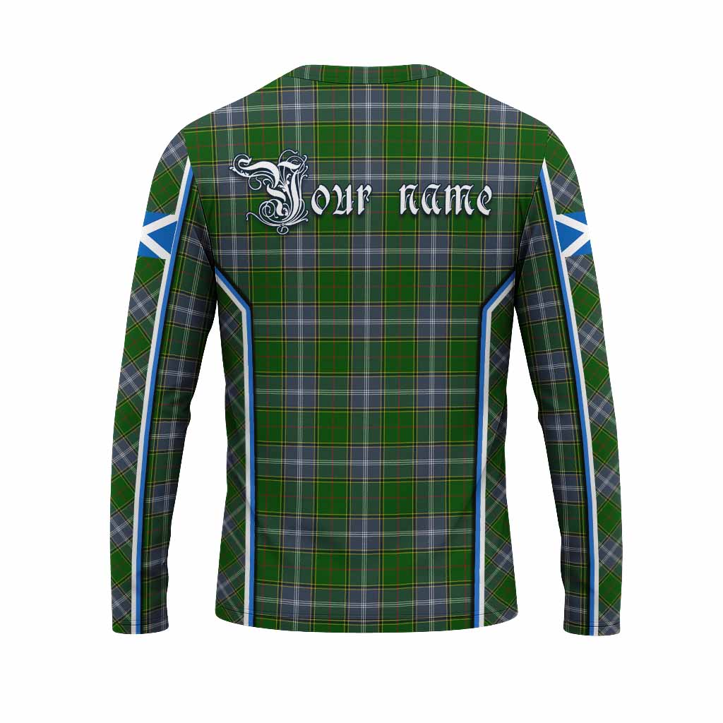 Pringle Tartan Crest Long Sleeve T-Shirt Scotland Coat of Arm Flag Style - Tartan Vibes Clothing