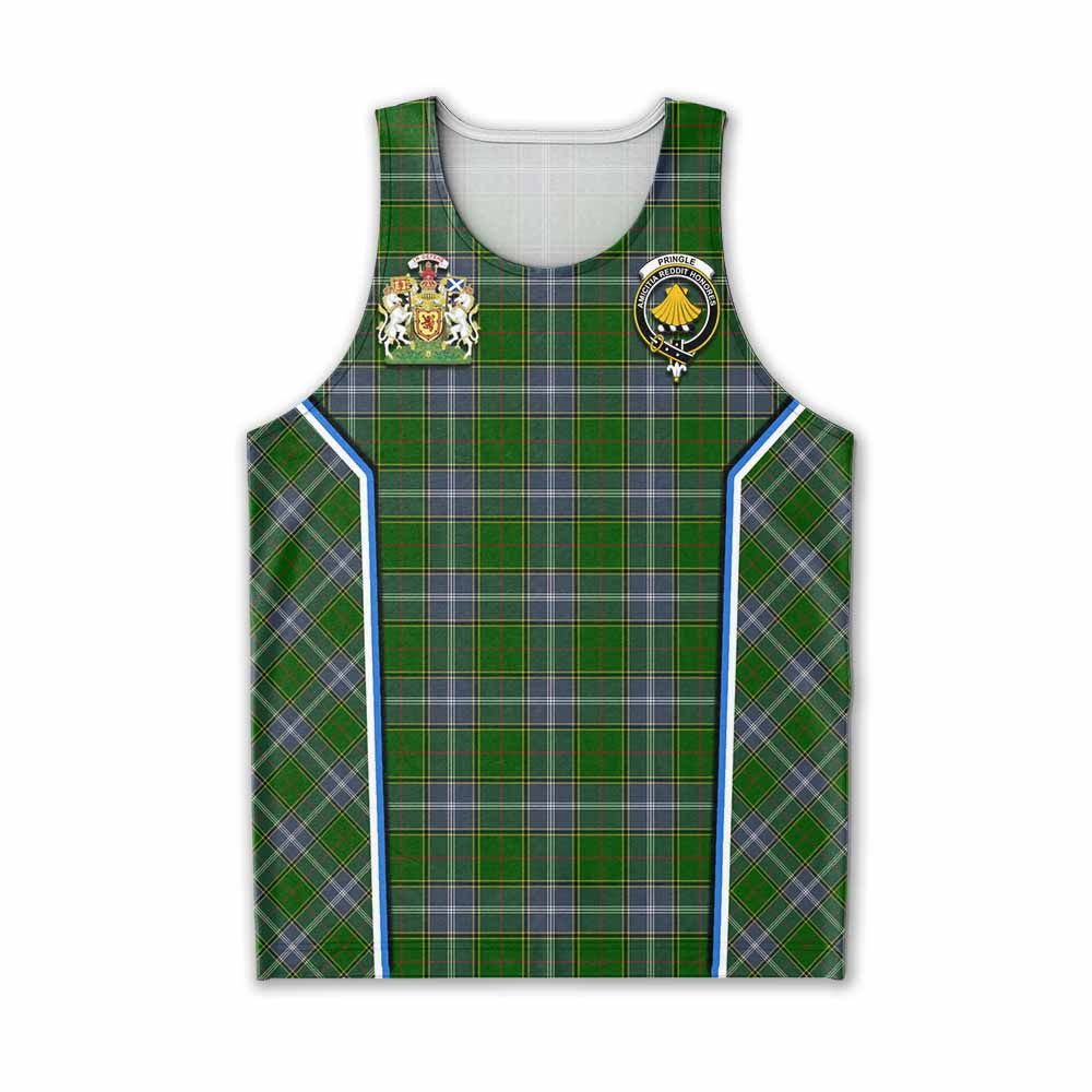 Pringle Tartan Crest Men Tank Top Scotland Coat of Arm Flag Style - Tartan Vibes Clothing