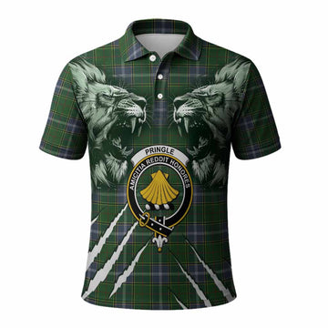 Pringle Tartan Crest Polo Shirt Ferocious Lion Style