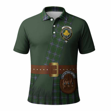 Pringle Tartan Crest Polo Shirt Kilt Costume Style