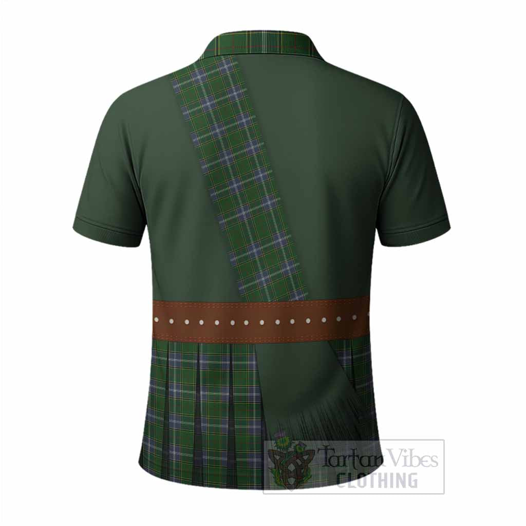 Pringle Tartan Crest Polo Shirt Kilt Costume Style