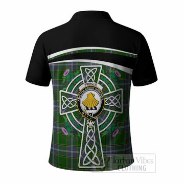 Pringle Tartan Crest Polo Shirt Scottish Thistle Celtic Cross Alba Gu Brath