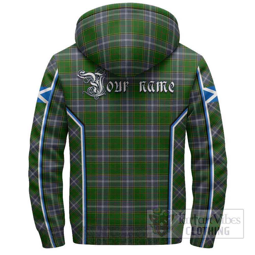 Pringle Tartan Crest Sherpa Hoodie Scotland Coat of Arm Flag Style - Tartan Vibes Clothing