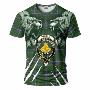 Pringle Tartan Crest T-Shirt Ferocious Lion Style