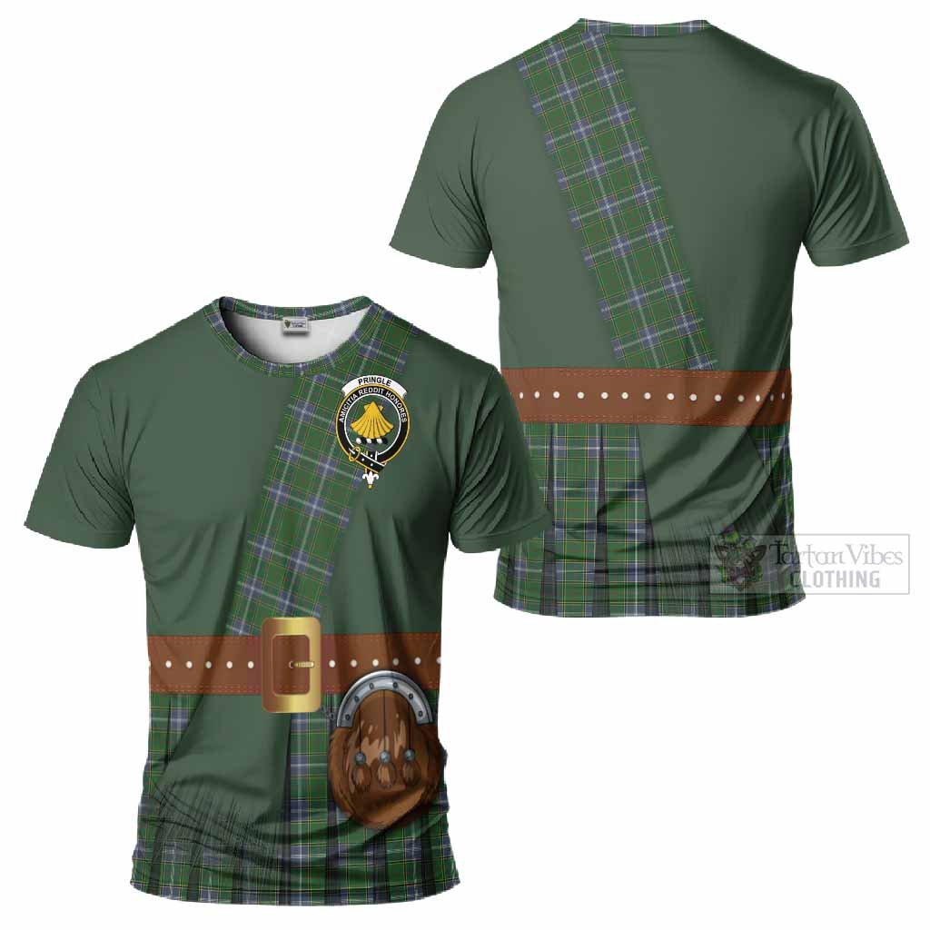 Pringle Tartan Crest T-Shirt Kilt Costume Style